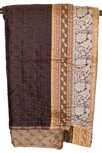 Kantha Silk Throw Blanket