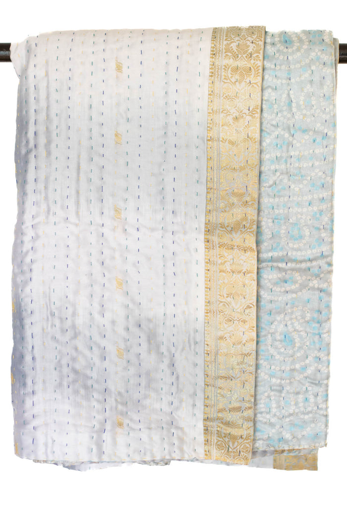 Kantha Silk Throw Blanket