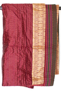 Kantha Silk Throw Blanket