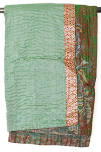 Kantha Silk Throw Blanket