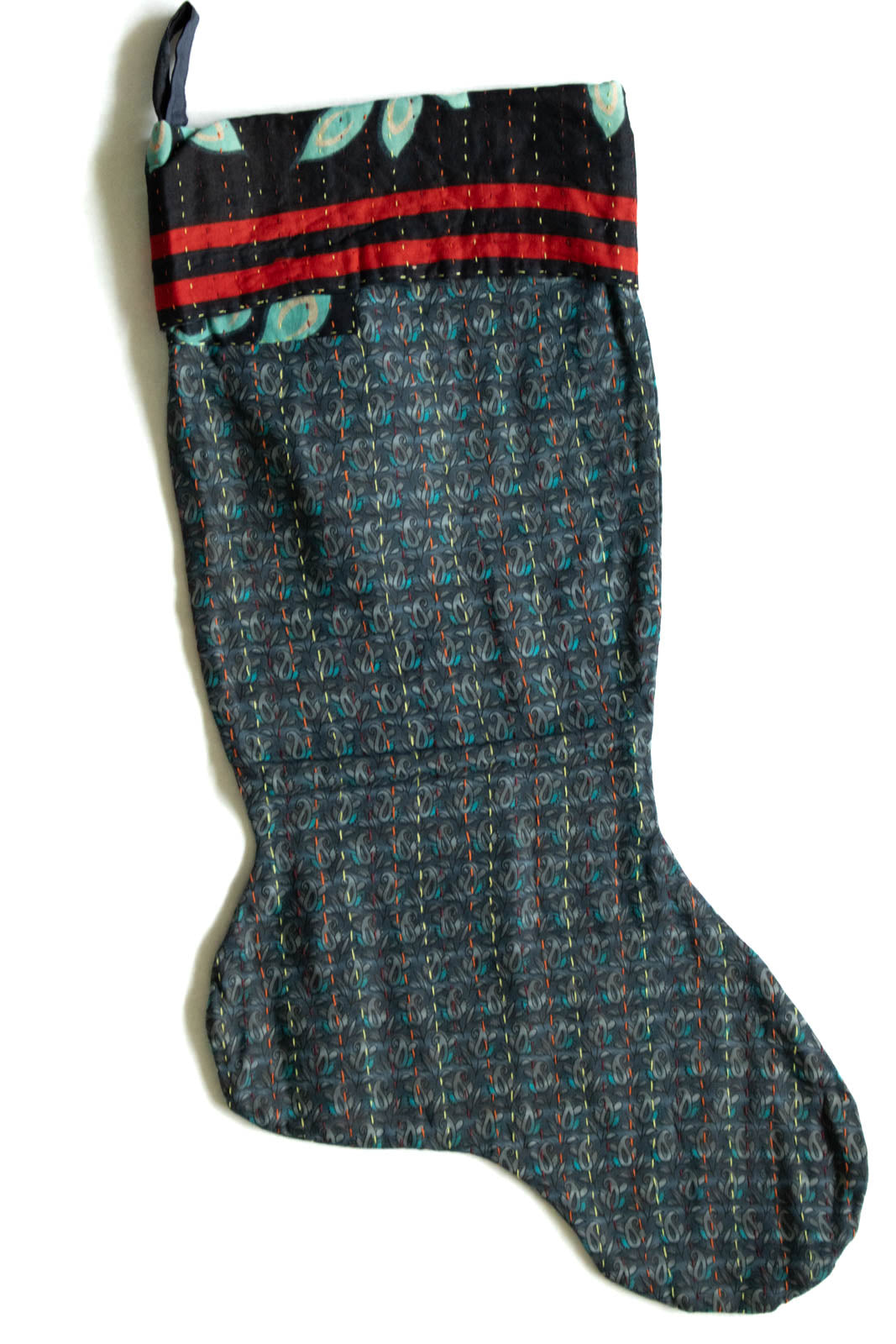 Kantha Holiday Stocking J8