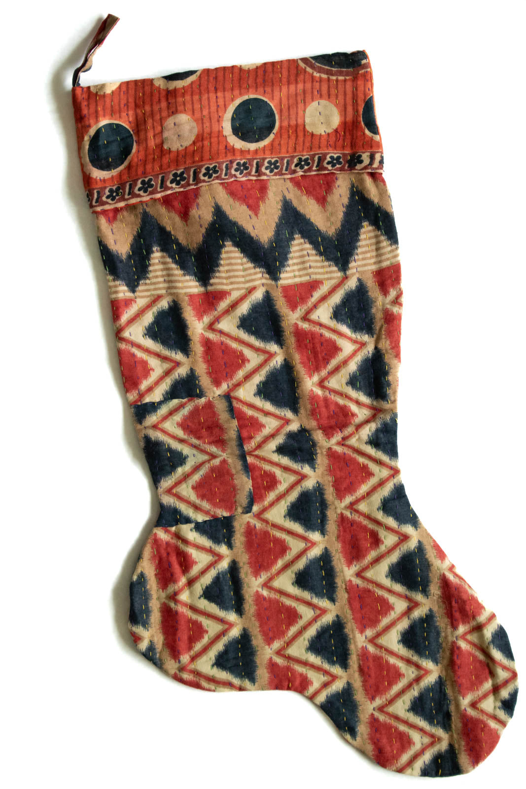 Kantha Holiday Stocking J9