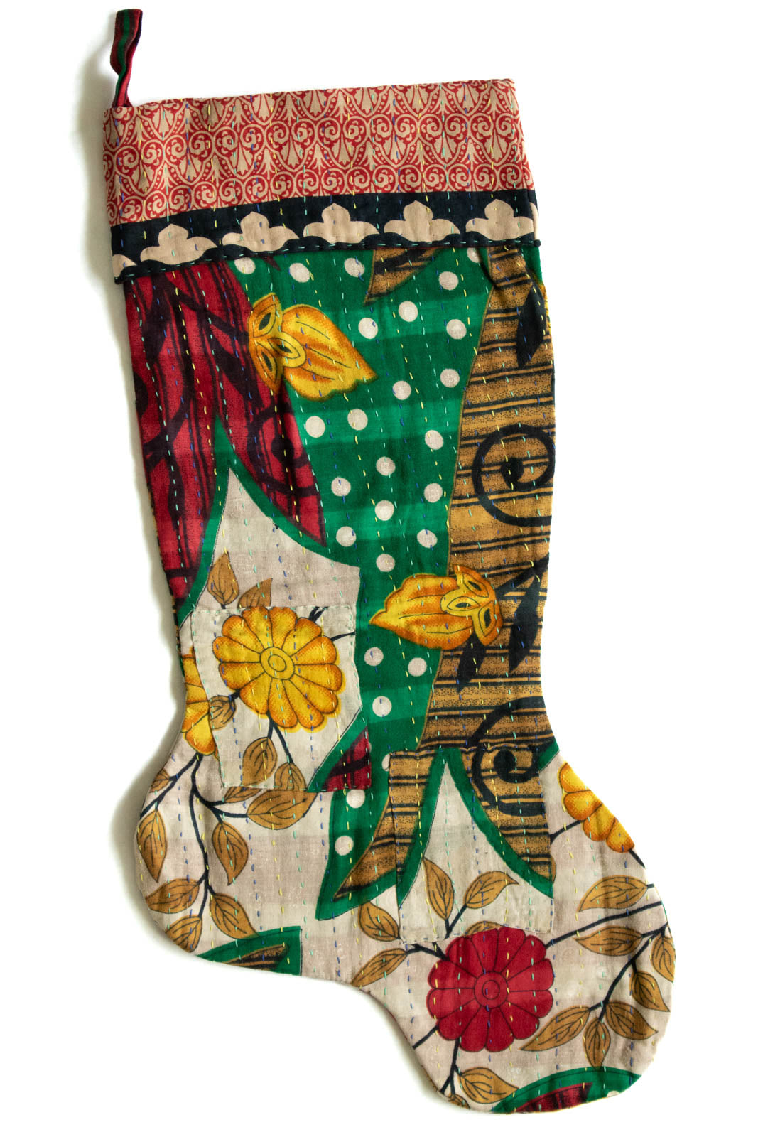 Kantha Holiday Stocking N2