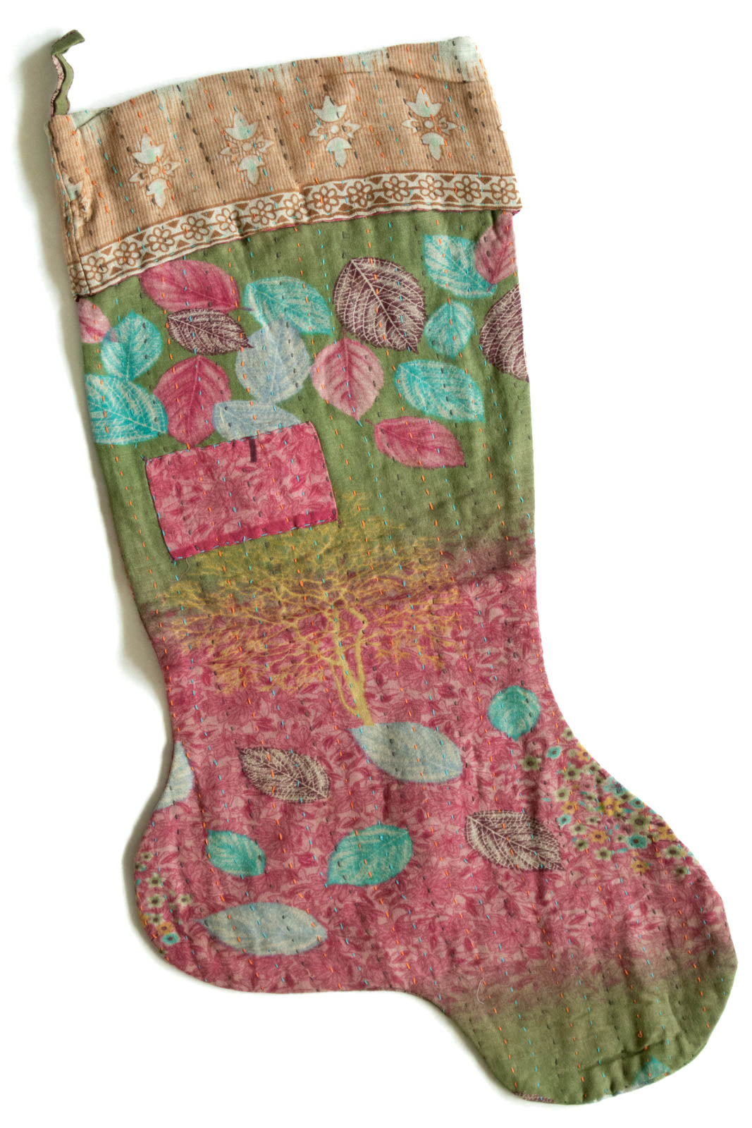 Kantha Holiday Stocking O1