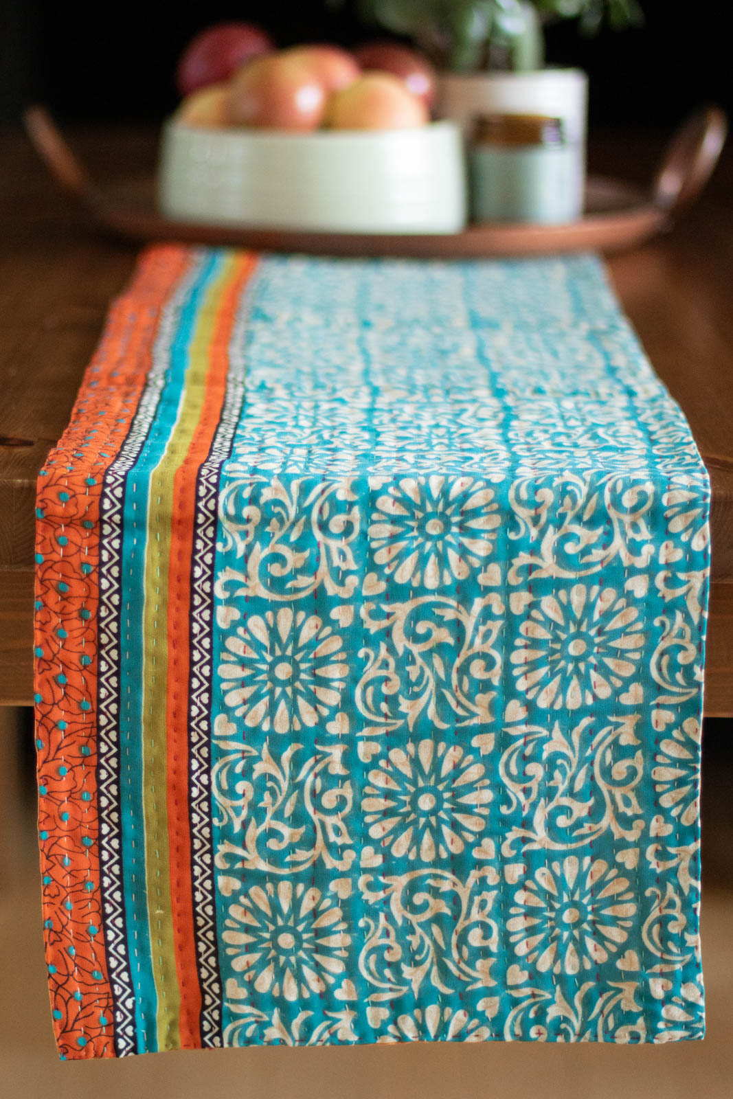 Kantha Table Runner Silk Blend K2