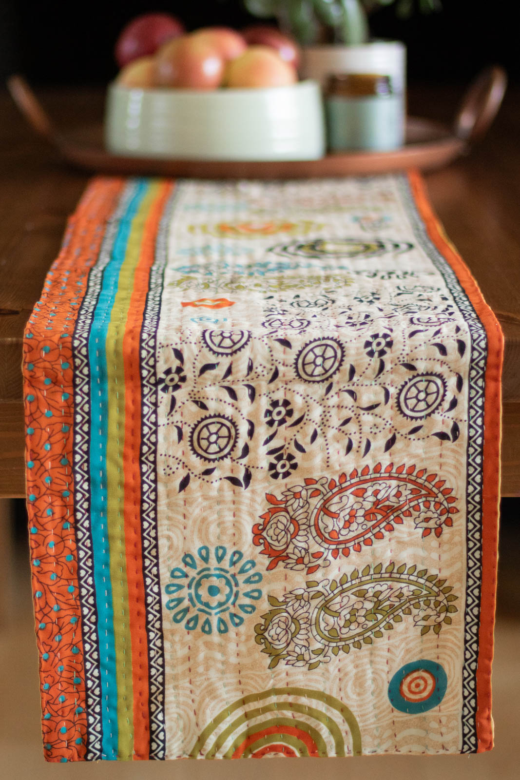 Kantha Table Runner Silk Blend E4