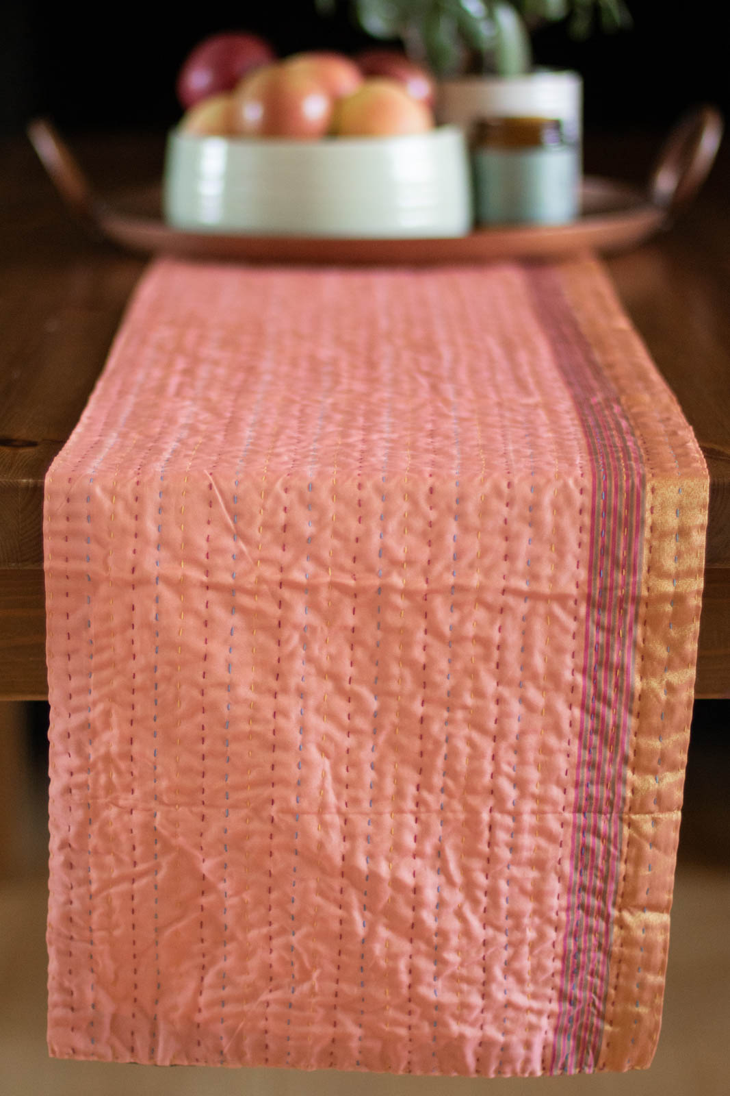 Kantha Table Runner Silk Blend E5