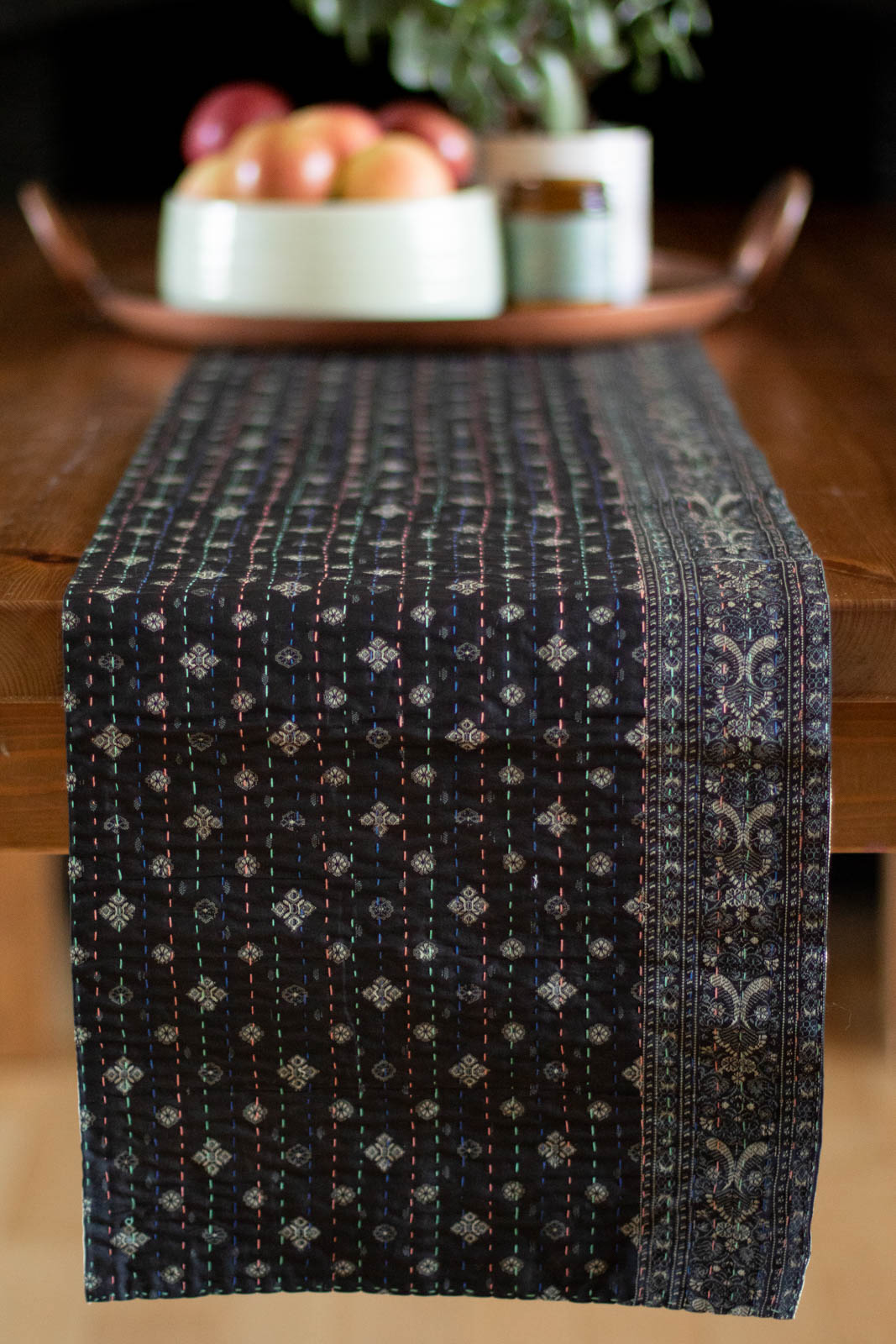 Kantha Table Runner Silk Blend A2