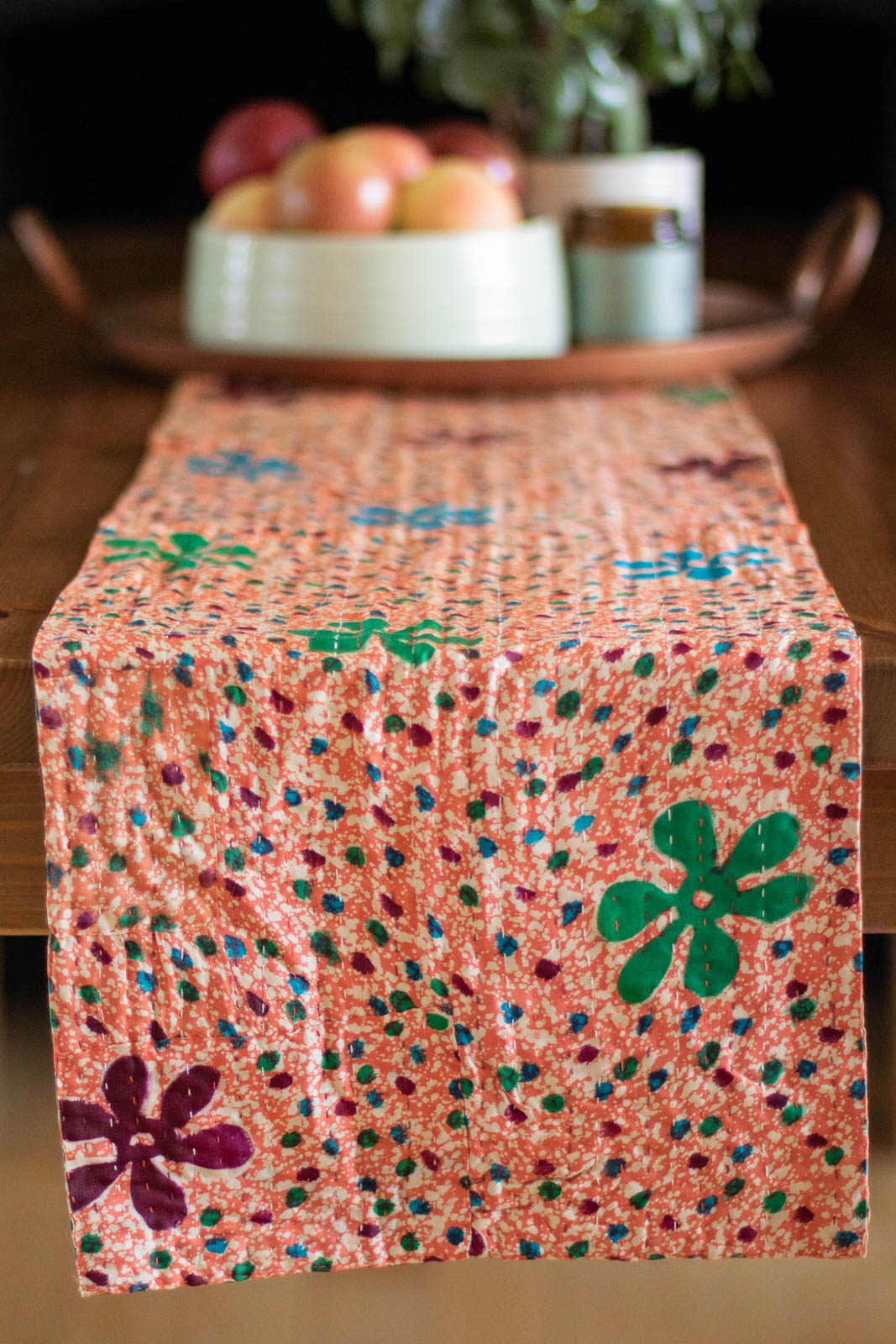 Kantha Table Runner Silk Blend H2