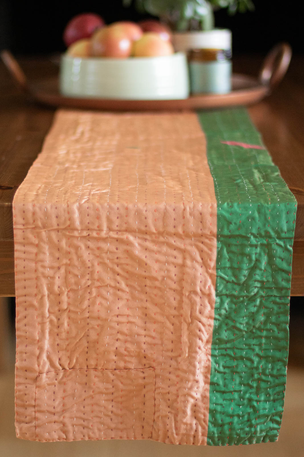 Kantha Table Runner Silk Blend H2