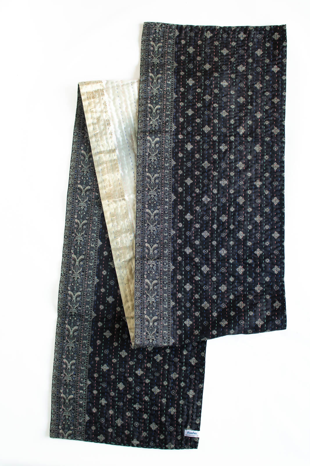 Kantha Table Runner Silk Blend A2