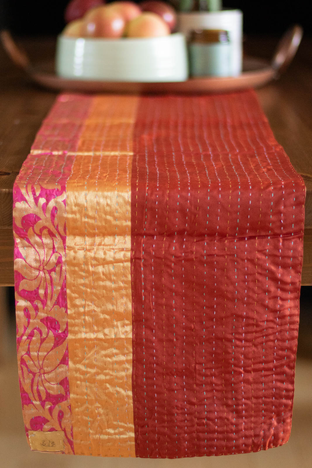 Kantha Table Runner Silk Blend H3