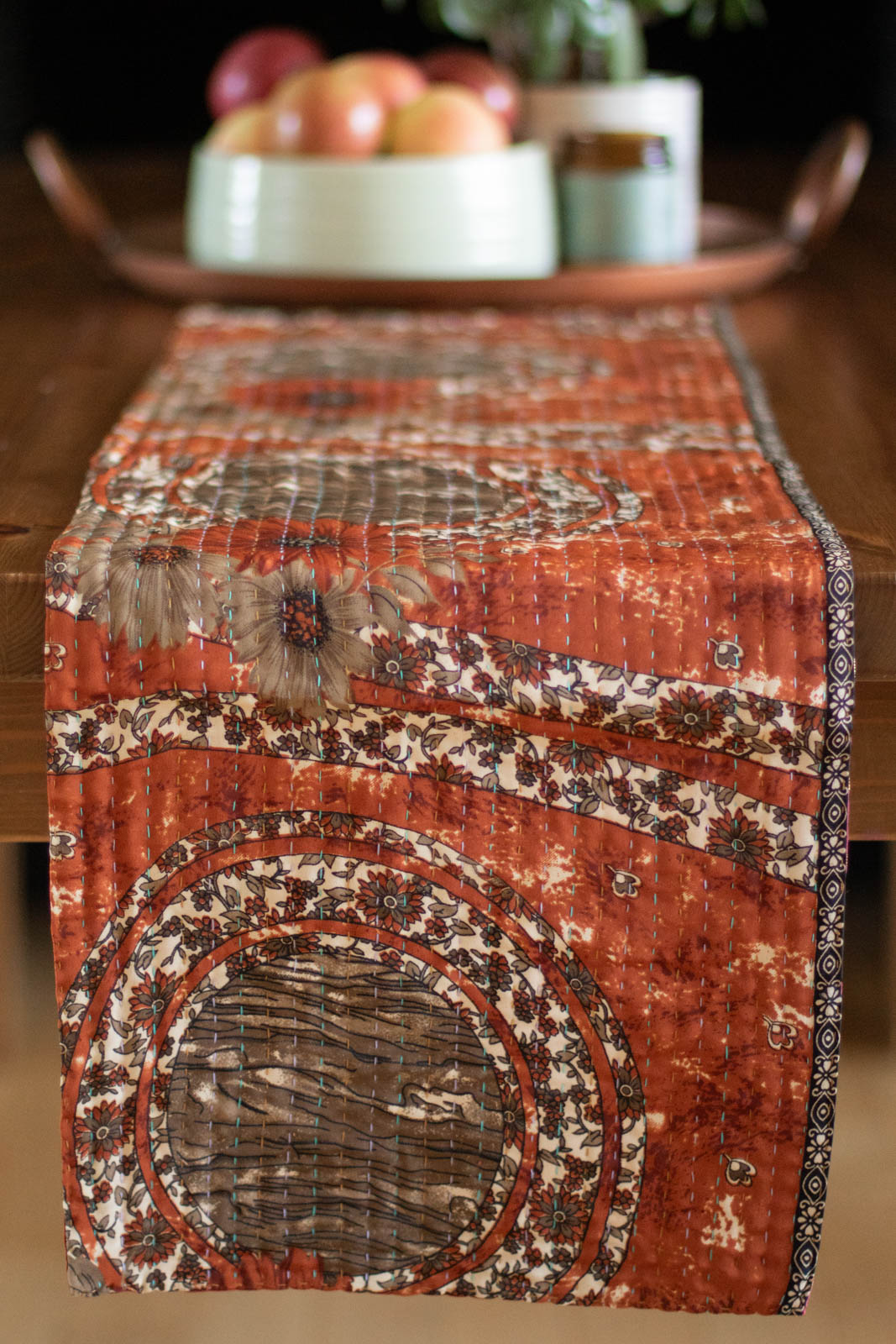 Kantha Table Runner Silk Blend H3