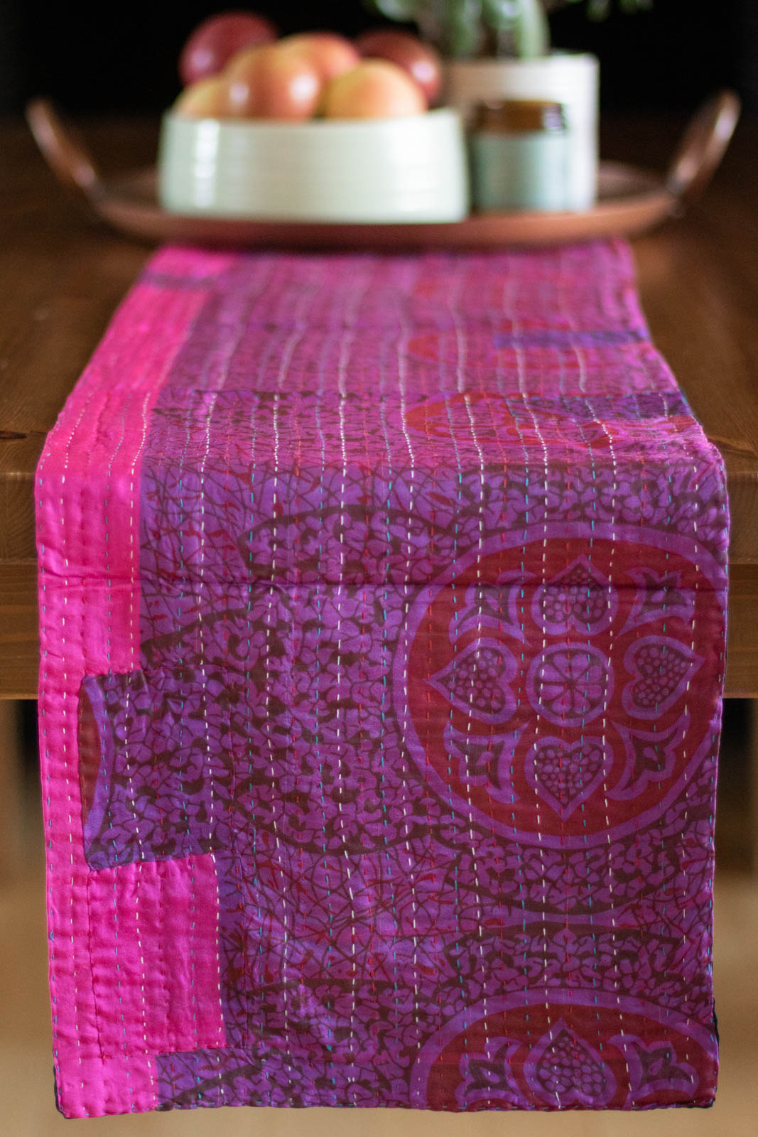 Kantha Table Runner Silk Blend H5