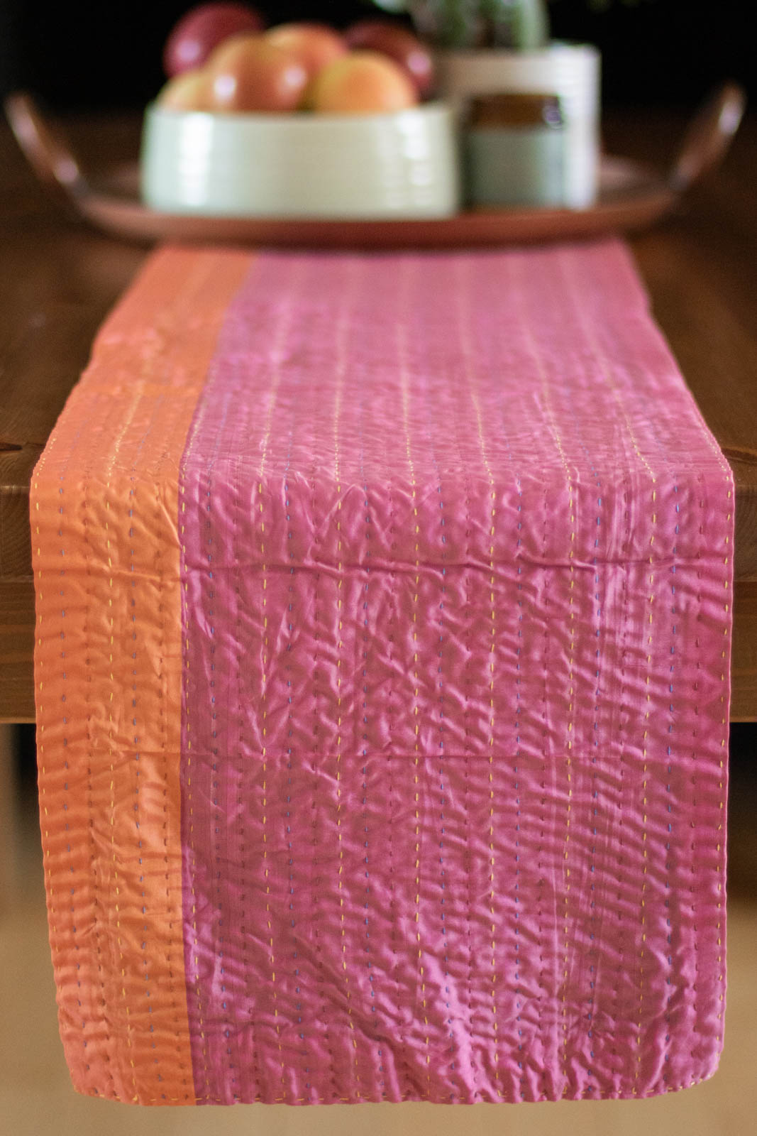 Kantha Table Runner Silk Blend I1