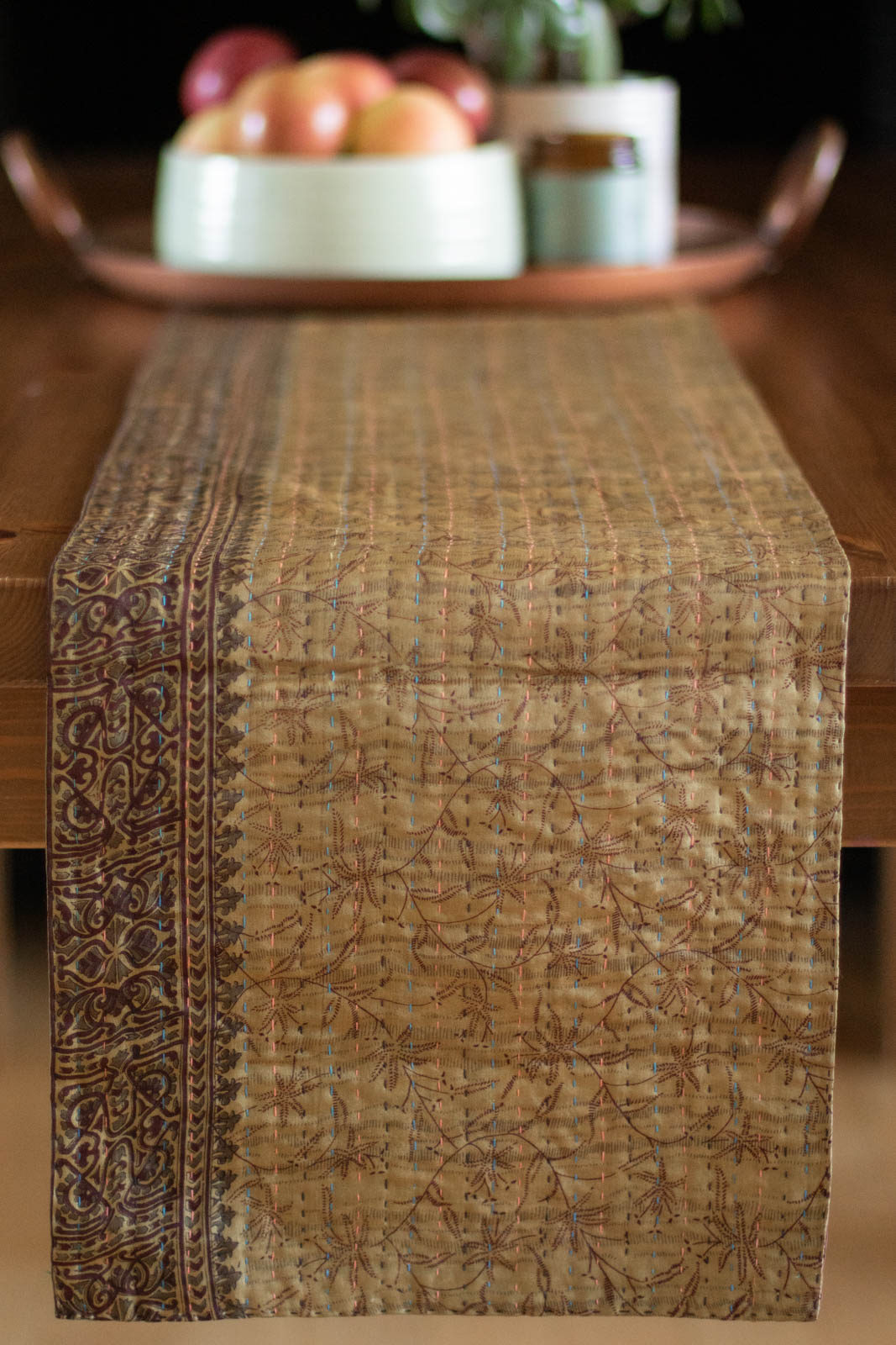 Kantha Table Runner Silk Blend I2