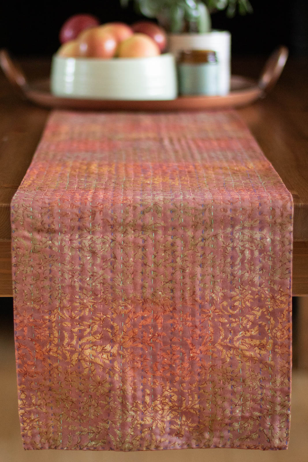 Kantha Table Runner Silk Blend I3