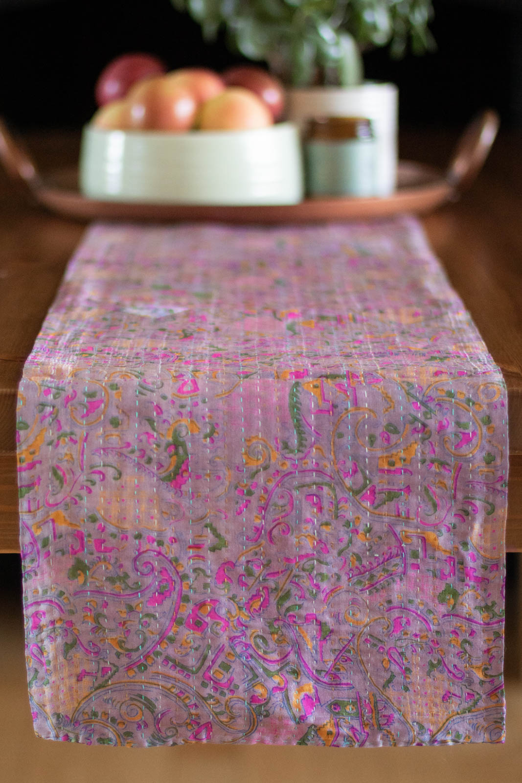 Kantha Table Runner Silk Blend I4