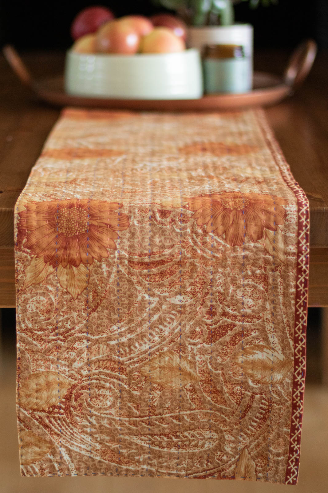 Kantha Table Runner Silk Blend I5