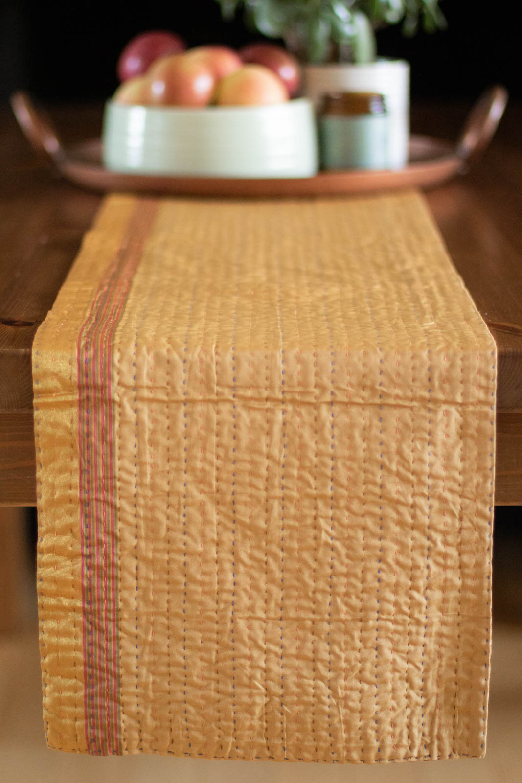 Kantha Table Runner Silk Blend I5