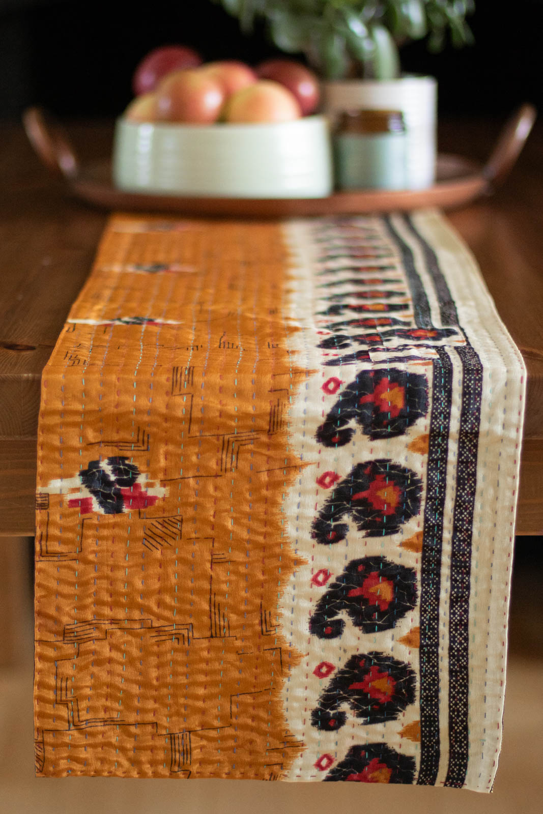 Kantha Table Runner Silk Blend I6