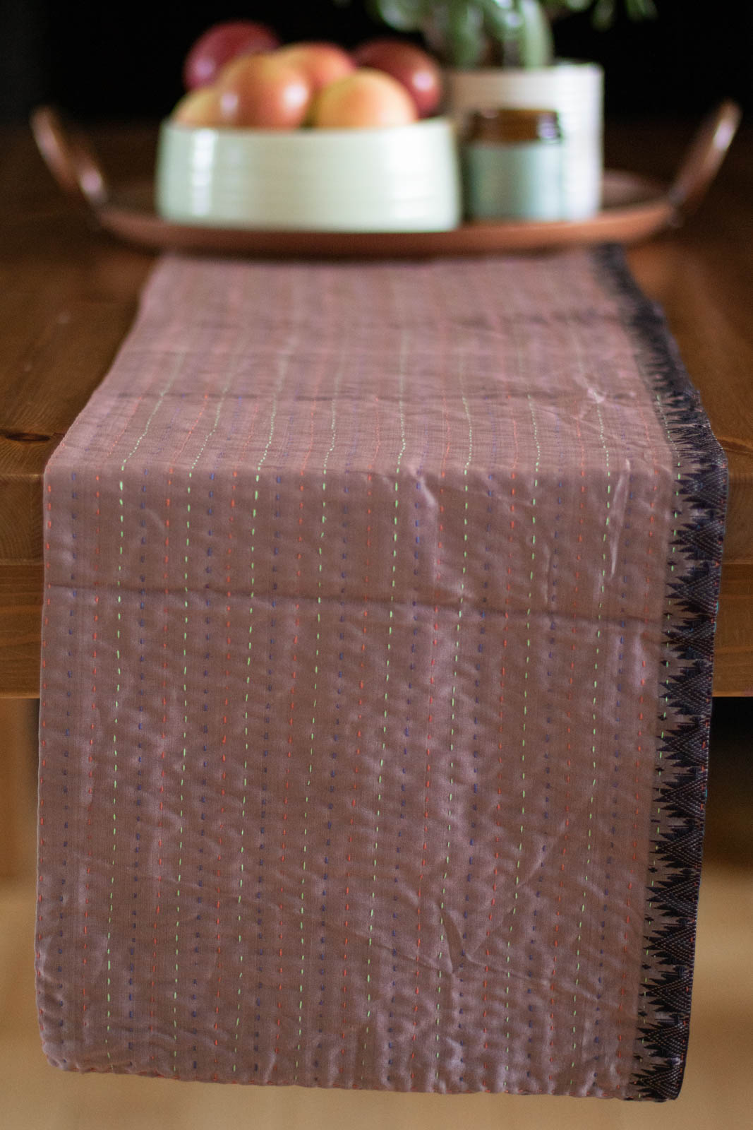 Kantha Table Runner Silk Blend J2