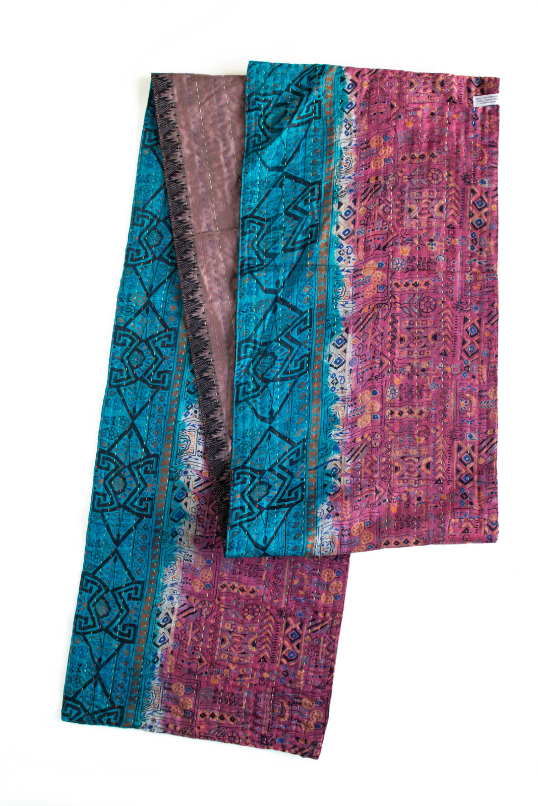 Kantha Table Runner Silk Blend J2