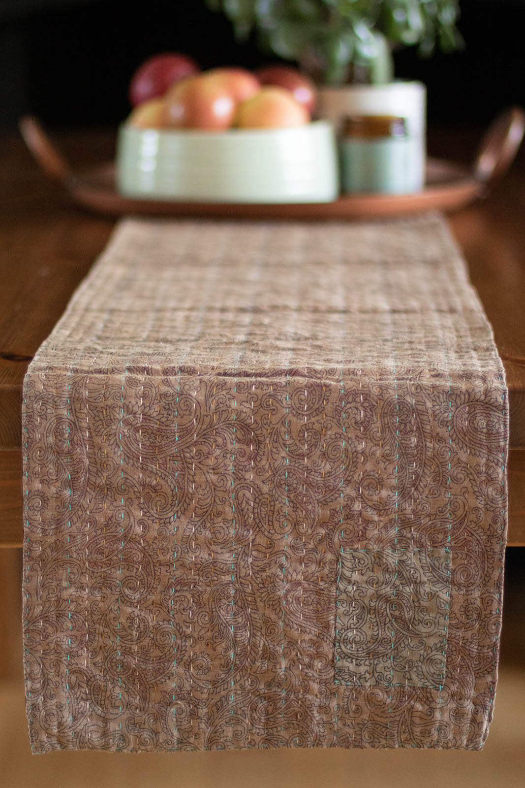 Kantha Table Runner Silk Blend J5