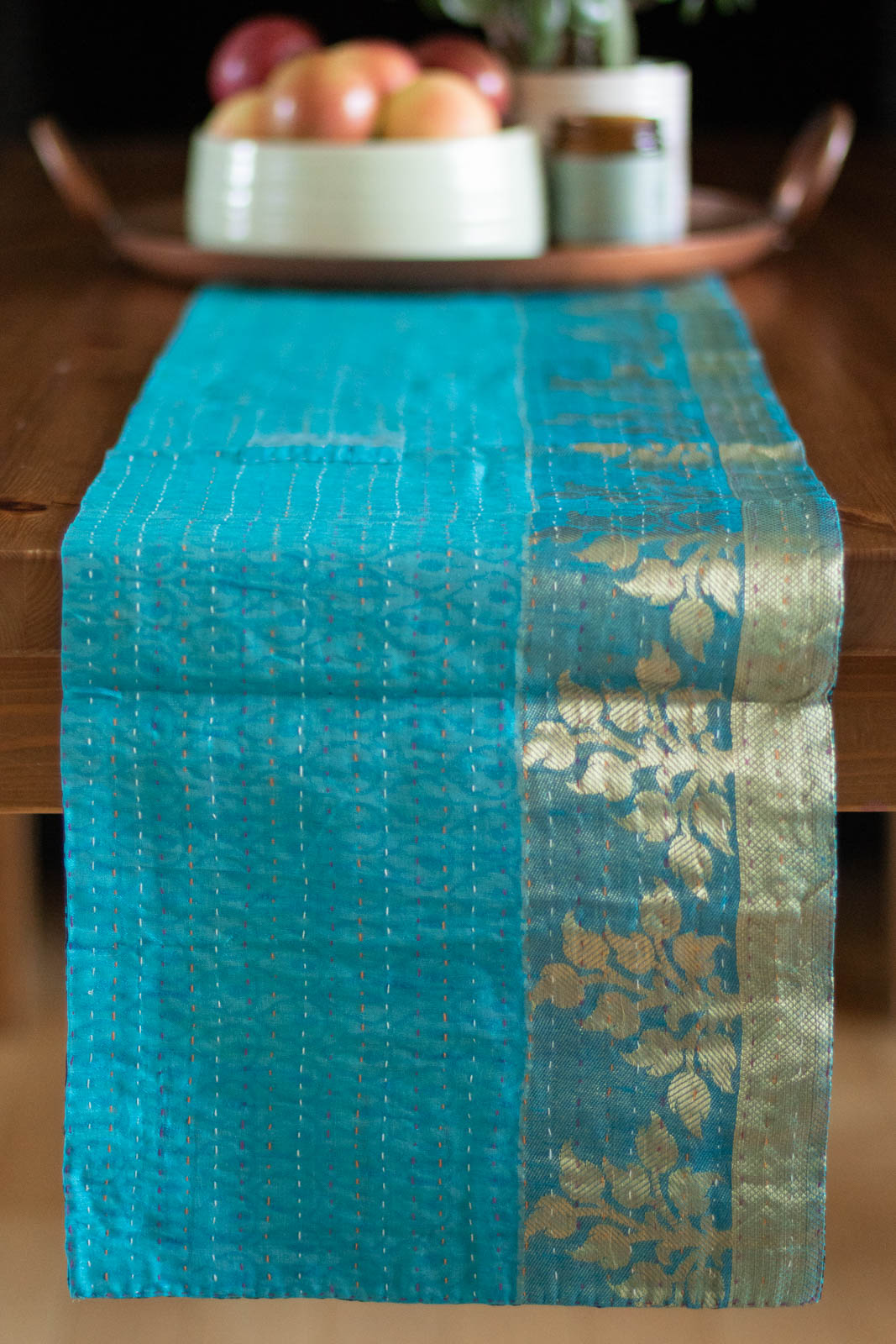 Kantha Table Runner Silk Blend J6