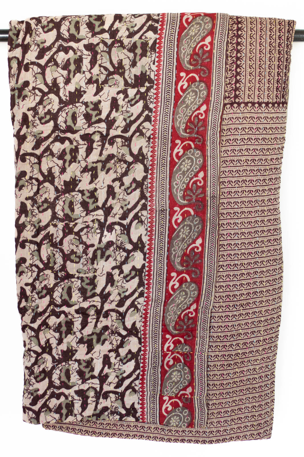 Kantha Large Throw Blanket