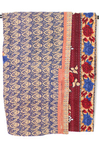 Kantha Large Throw Blanket