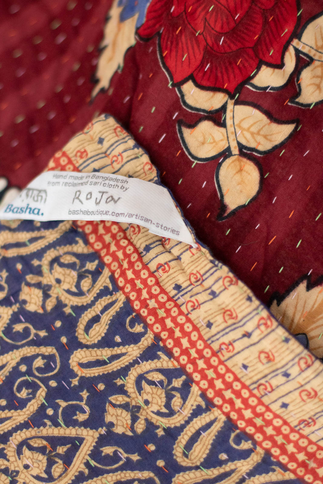 Gratitude No. 2 Large Kantha Throw