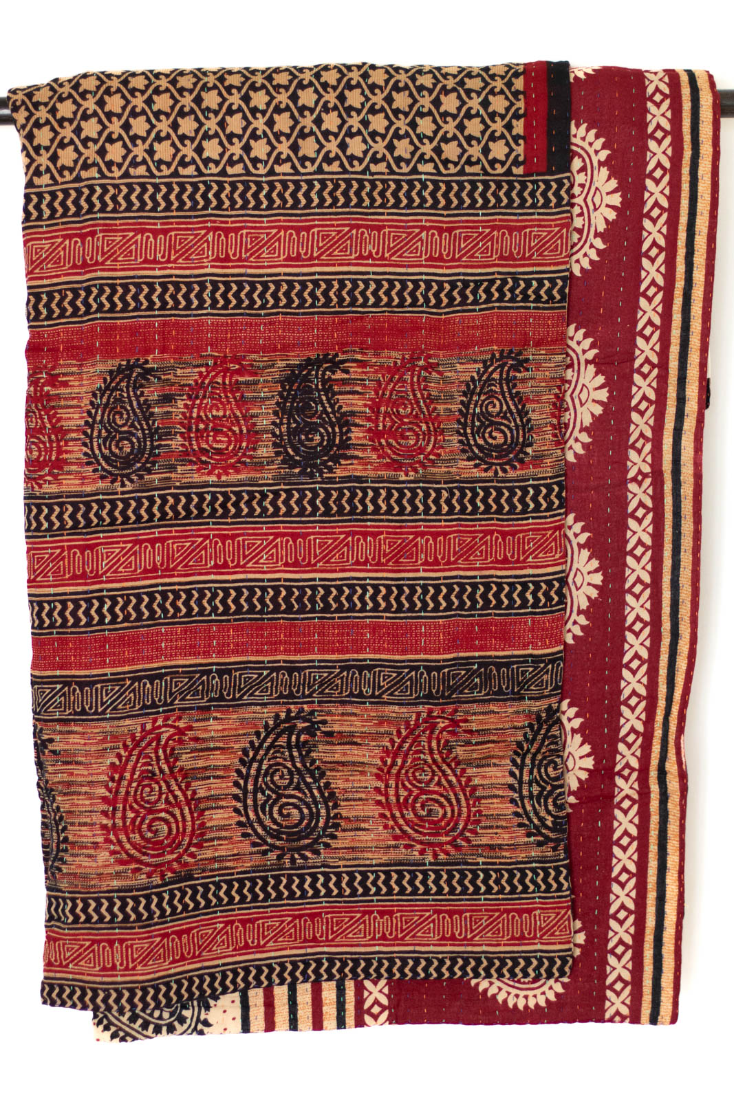 Kantha Large Throw Blanket