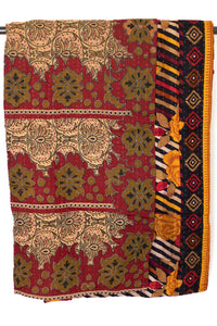 Kantha Large Throw Blanket