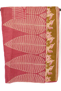 Kantha Large Throw Blanket