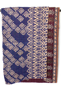 Kantha Large Throw Blanket