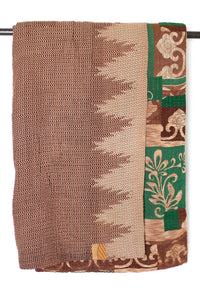 Kantha Large Throw Blanket