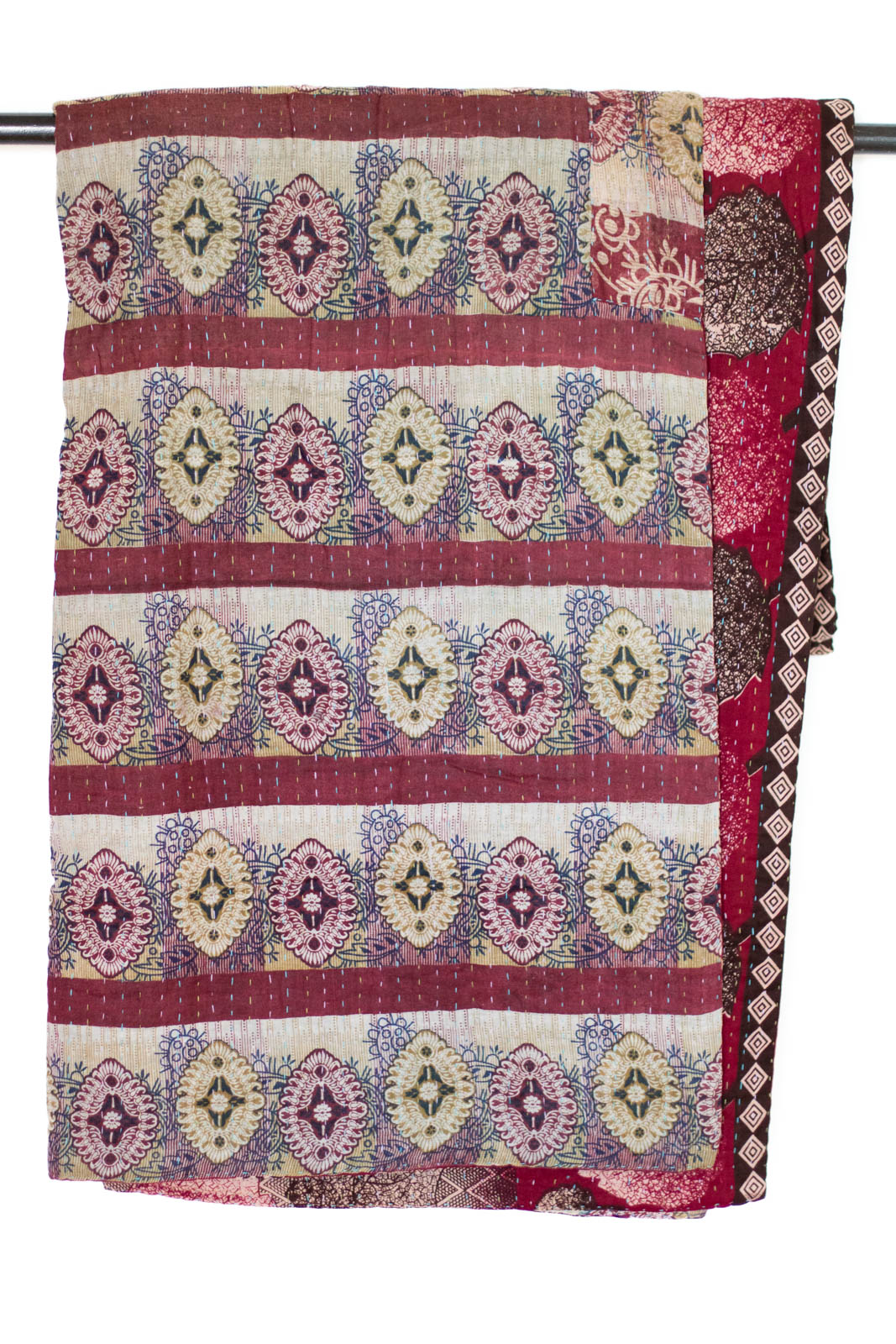 Kantha Large Throw Blanket