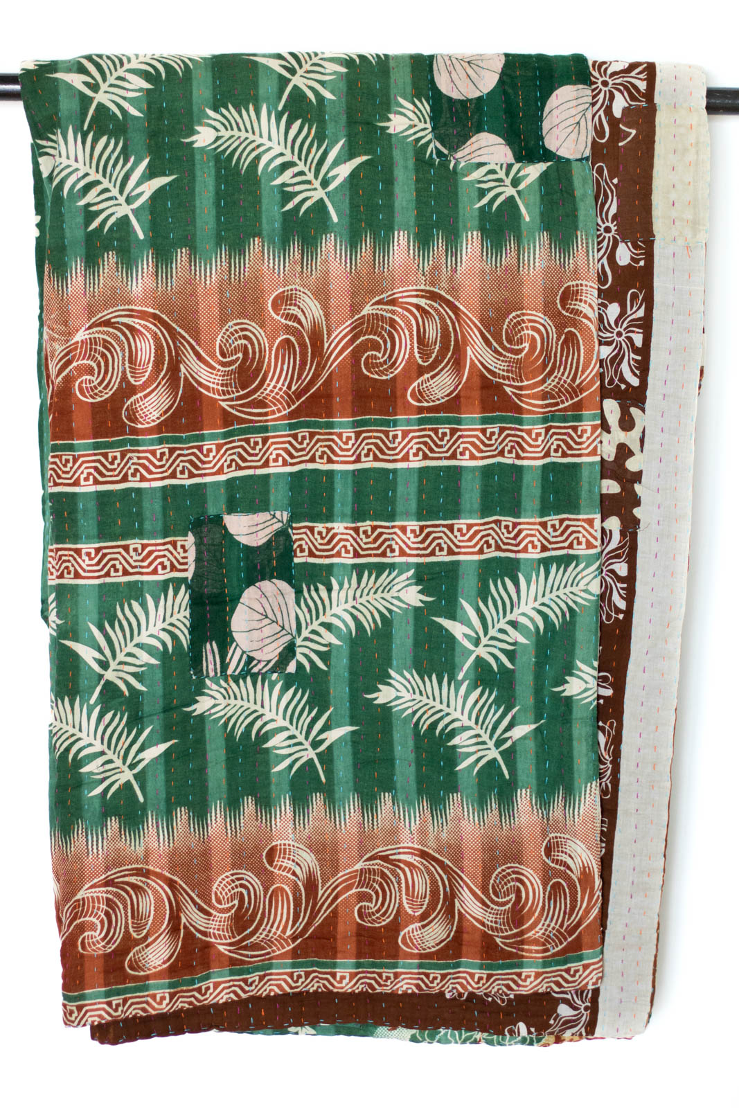 Kantha Large Throw Blanket