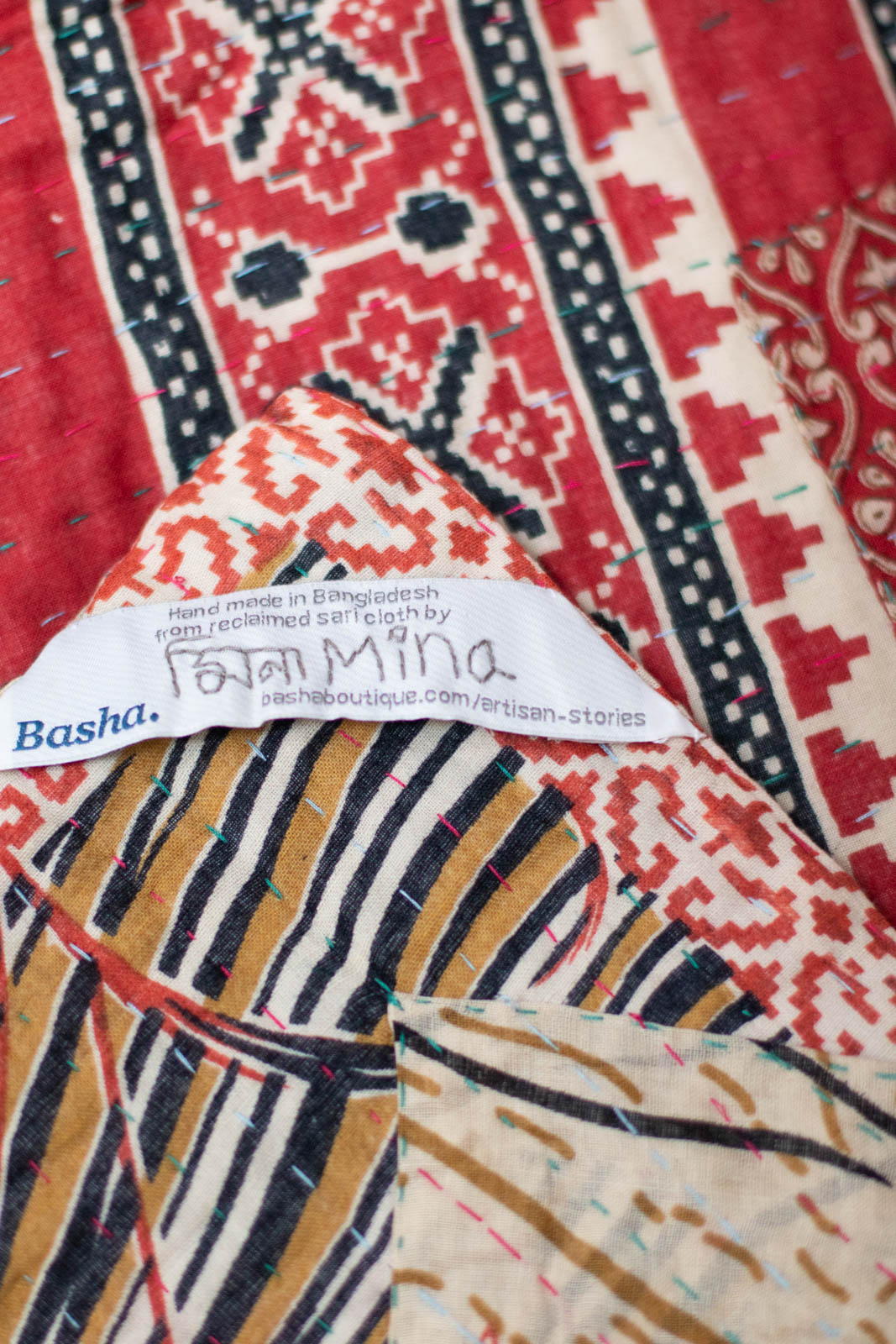 Friendship No. 4 Large Kantha Throw