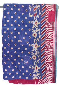 Kantha Large Throw Blanket