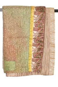 Kantha Silk Throw Blanket