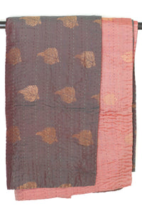 Kantha Silk Throw Blanket