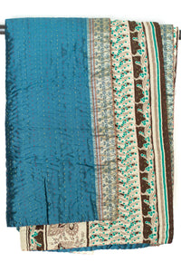 Kantha Silk Throw Blanket