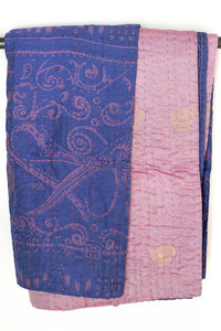 Kantha Silk Throw Blanket