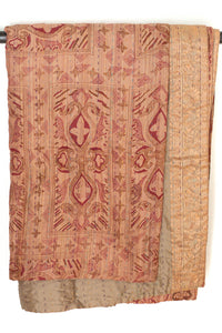 Kantha Silk Throw Blanket