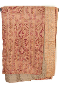 Kantha Silk Throw Blanket