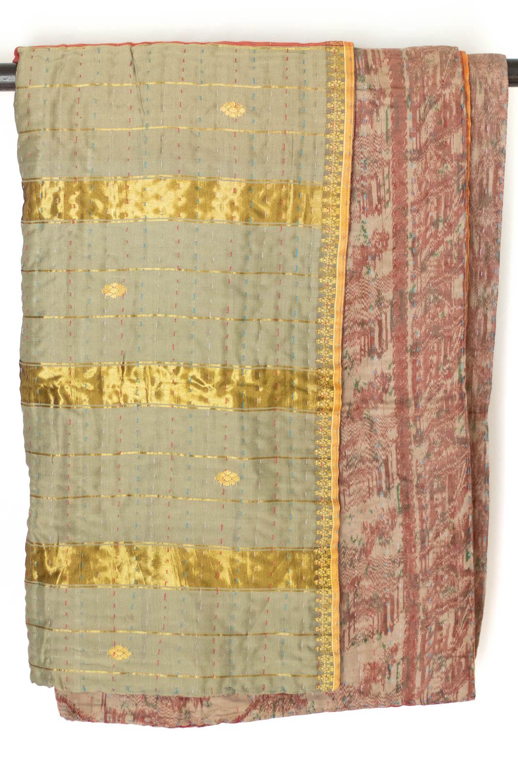 Kantha Silk Throw Blanket