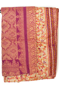 Kantha Silk Throw Blanket