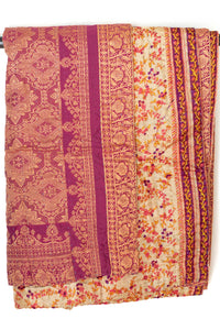 Kantha Silk Throw Blanket